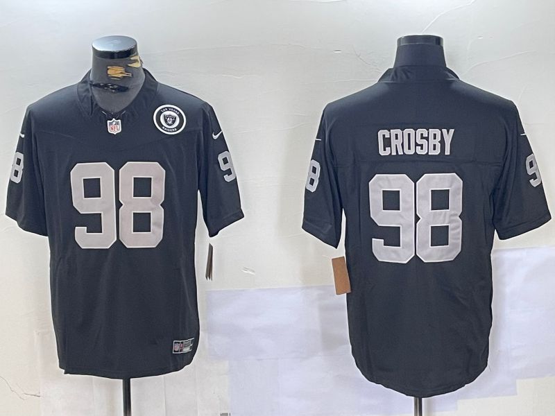 Men Oakland Raiders #98 Crosby Black Three generations 2024 Nike Vapor Limited NFL Jersey style 3->indianapolis colts->NFL Jersey
